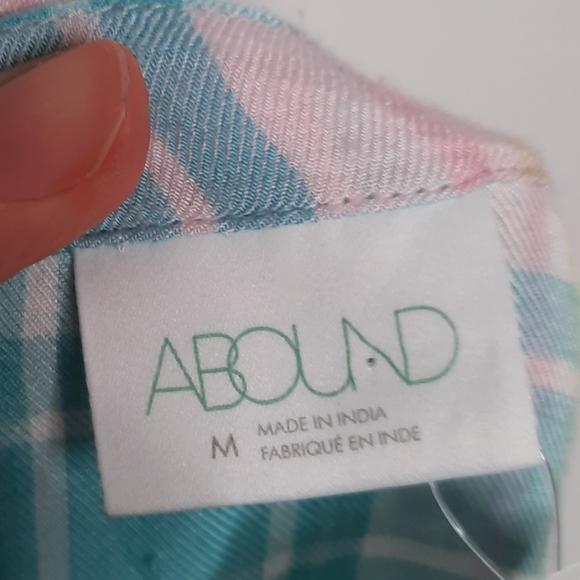 Abound Pastel Plaid Tiered Sun Slip Dress M - Picture 5 of 7